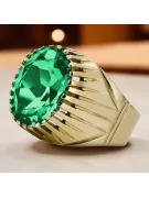 Vintage style Ring Emerald 14K Yellow gold vrc048y